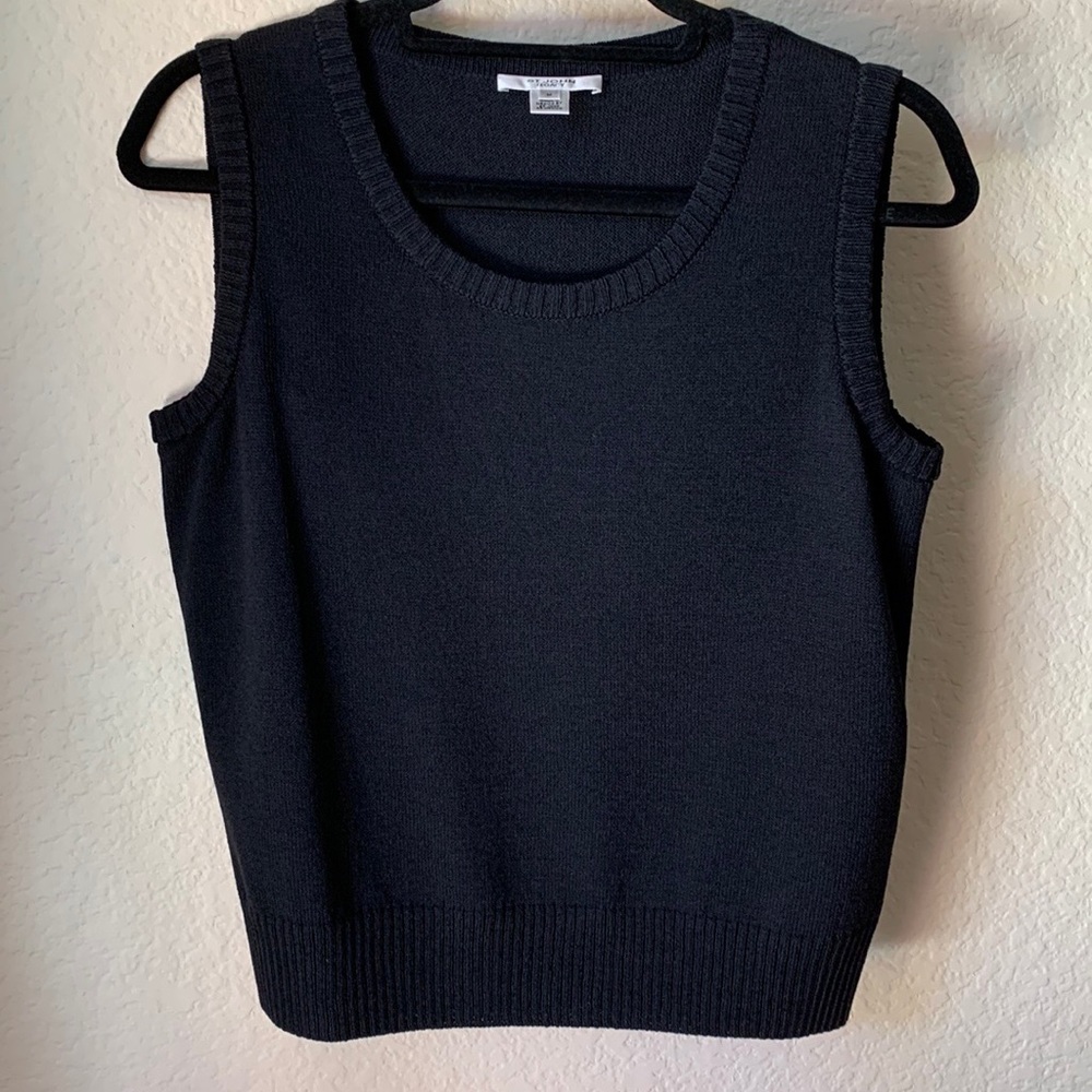 St. John Knit Shell/Tank in  Caviar Black Never Worn MED